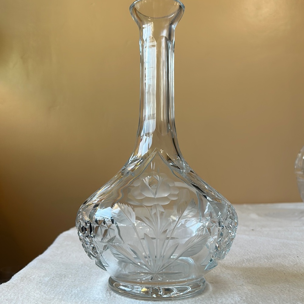 Crystal Floral Pattern, Cut Decanter